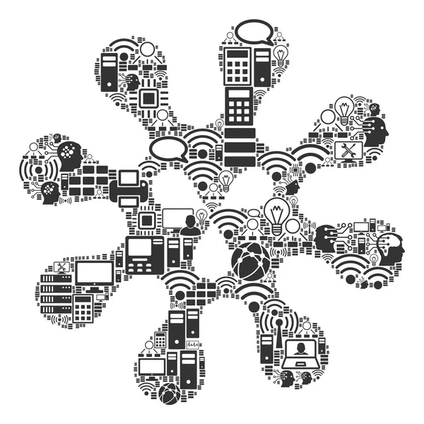 BigData ve Computing için virüs kompozisyon simgesi