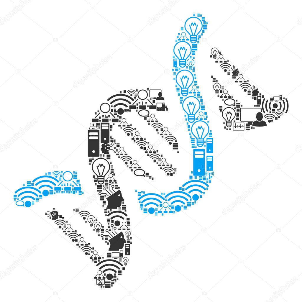 DNA Collage Icon for BigData and Computing