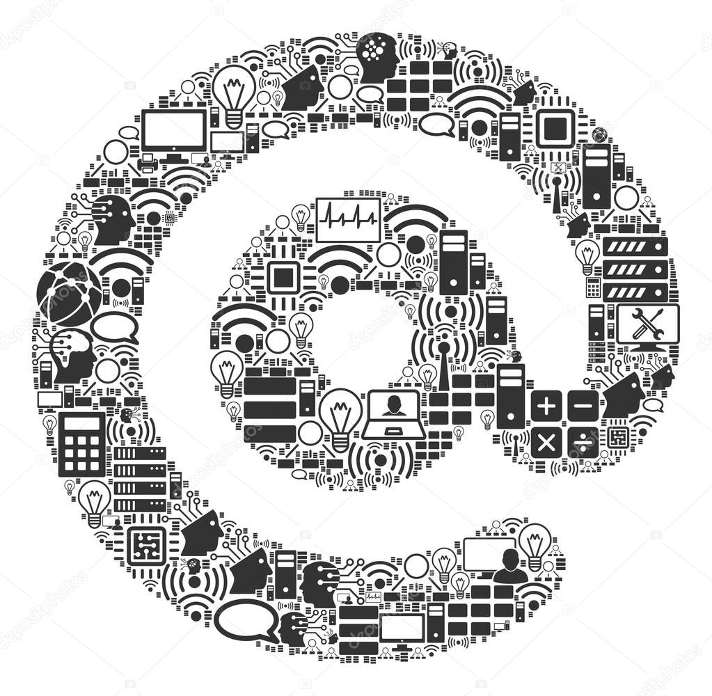 Email Symbol Mosaic Icon for BigData and Computing