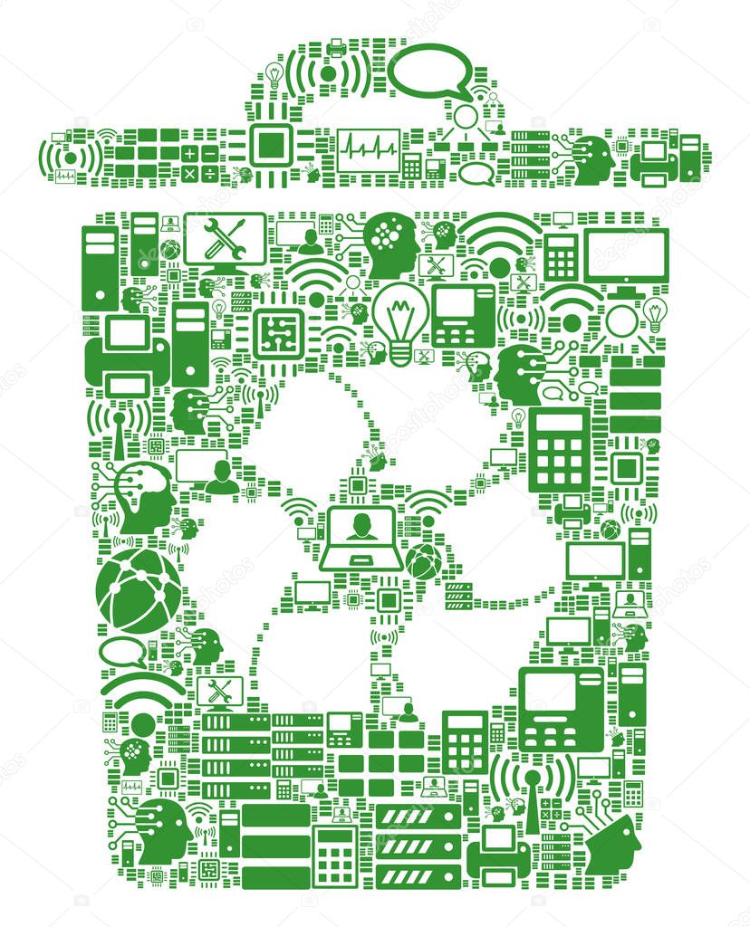 Recycle Bin Composition Icon for BigData and Computing