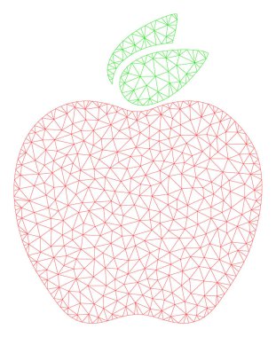 Apple Çokgen çerçeve vektör Mesh Illüstrasyon
