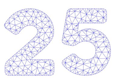 25 basamaklı metin Çokgen çerçeve vektör Mesh Illüstrasyon