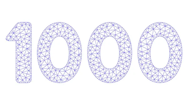 Illustration vectorielle de maille de cadre polygonal de texte de 1000 chiffres — Image vectorielle