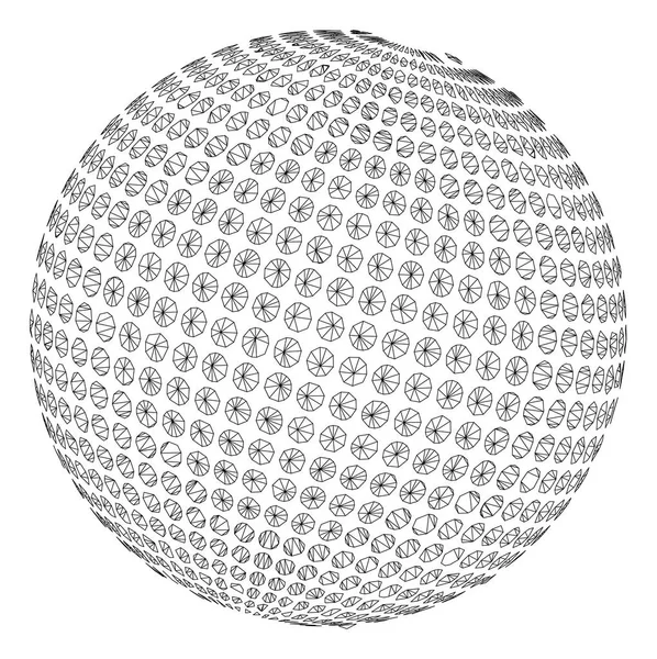 추상 점선 구 다각형 프레임 벡터 메쉬 그림 — 스톡 벡터