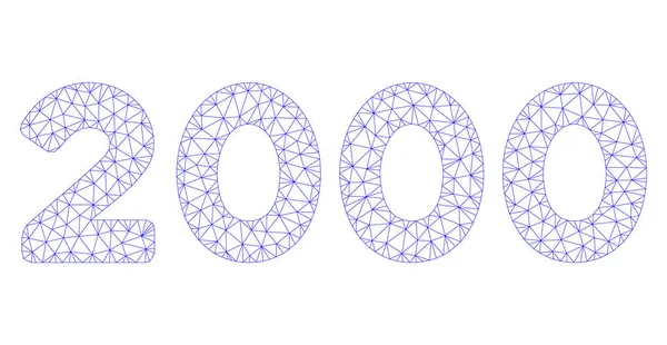 2000 Цифри Текст Багатокутна рамка Векторна сітка Ілюстрація — стоковий вектор