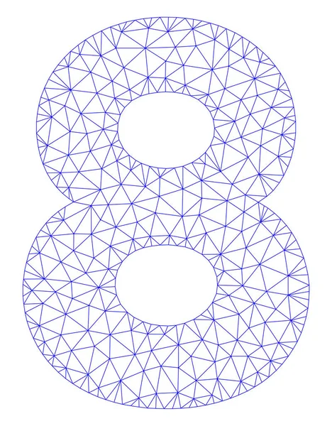 Illustration vectorielle de maille de cadre polygonal à 8 chiffres — Image vectorielle