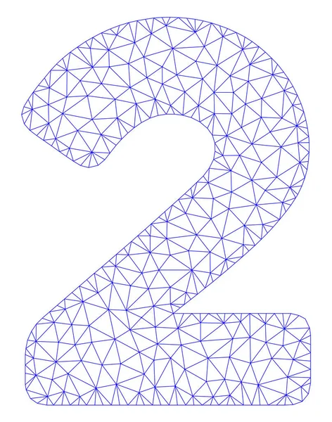 Illustration de maille vectorielle de cadre polygonal à 2 chiffres — Image vectorielle