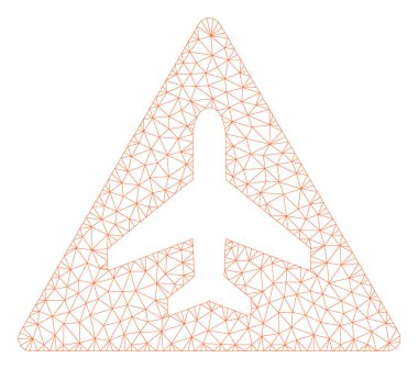 Uçak tehlike Çokgen çerçeve vektör Mesh Illüstrasyon