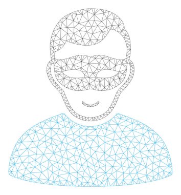 Anonim kişi Çokgen çerçeve vektör Mesh Illüstrasyon