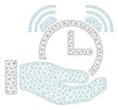 Alarm hizmeti Çokgen çerçeve vektör Mesh Illüstrasyon