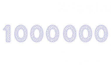 1000000 basamak metin Çokgen çerçeve vektör Mesh Illustration