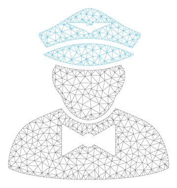 Havayolu Steward Çokgen çerçeve vektör Mesh Illüstrasyon