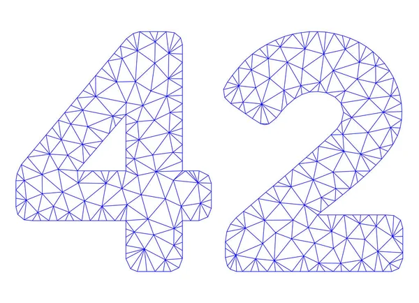 42 Digits Text Polygonal Frame Vector Mesh Illustration — Stock Vector