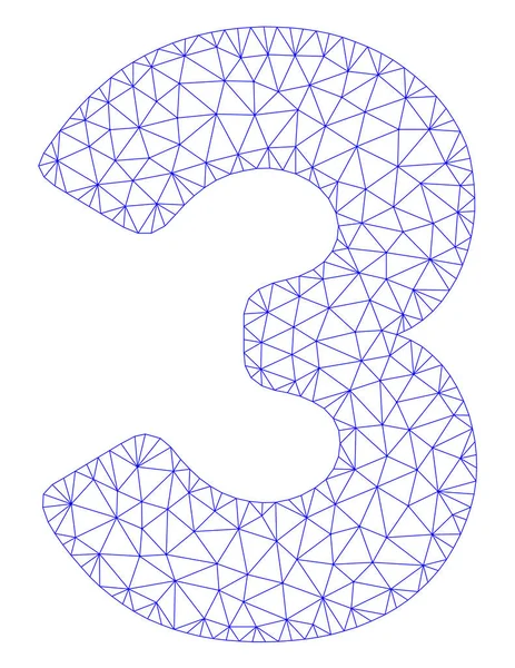 Illustration de maille vectorielle de cadre polygonal à 3 chiffres — Image vectorielle