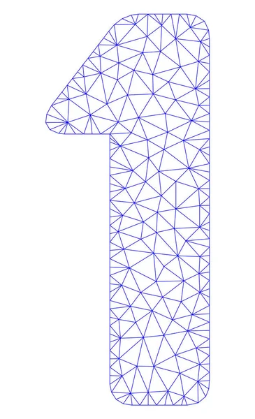 Illustration de maille vectorielle de cadre polygonal à 1 chiffre — Image vectorielle