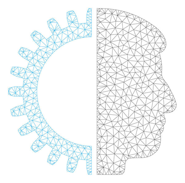 Android Head Polygonal Vector Mesh
