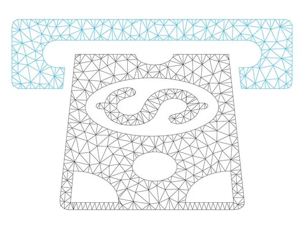 Illustrazione della maglia vettoriale del telaio poligonale di prelievo ATM — Vettoriale Stock