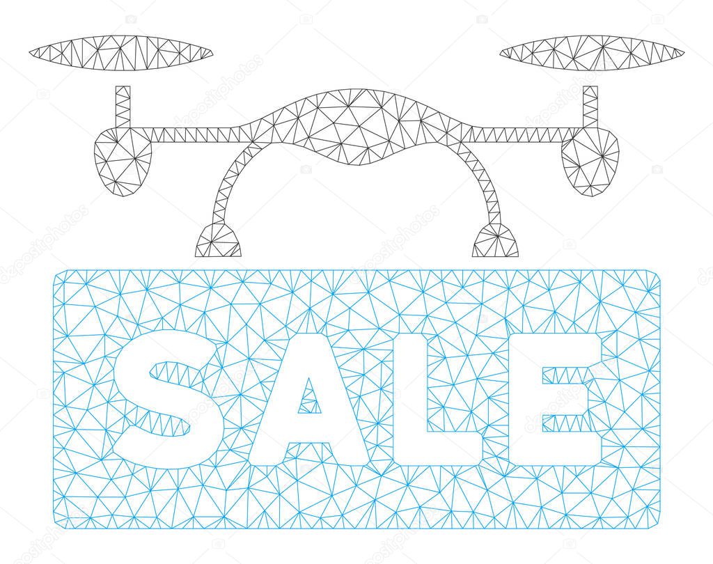 Airdrone Sale Polygonal Frame Vector Mesh Illustration