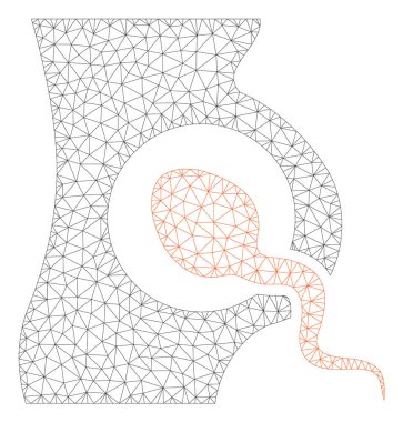 Suni Insemination Çokgen çerçeve vektör Mesh Illüstrasyon