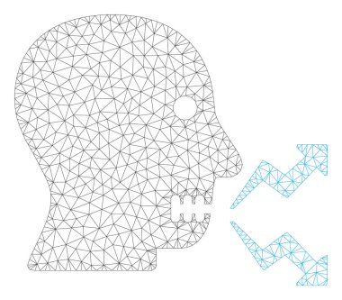 Öfkeli kişi Shout Çokgen çerçeve vektör Mesh Illüstrasyon