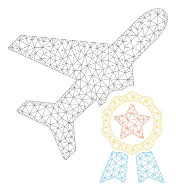 Uçak belgelendirme Çokgen çerçeve vektör Mesh Illüstrasyon