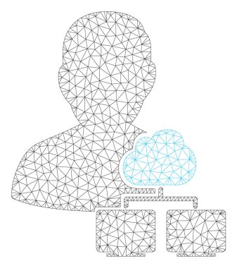 Bulut Yöneticisi Çokgen çerçeve vektör Mesh Illüstrasyon