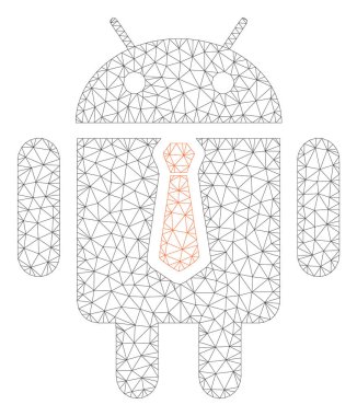 Android Boss Çokgen çerçeve vektör Mesh Illüstrasyon