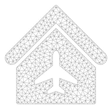 Uçak Hangar Çokgen çerçeve vektör kafes Illüstrasyon