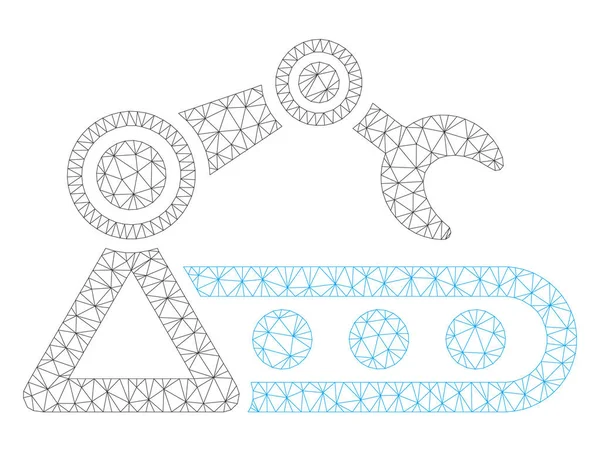 Ilustración de malla vectorial de marco poligonal transportador automático — Archivo Imágenes Vectoriales