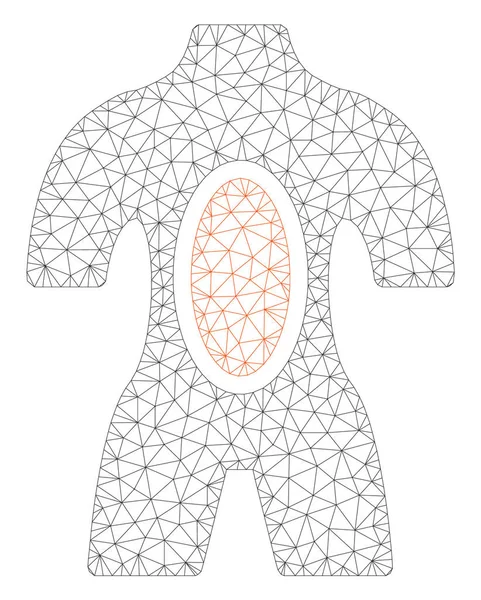 Emberi anatómia Polygonal test vektor háló illusztráció — Stock Vector