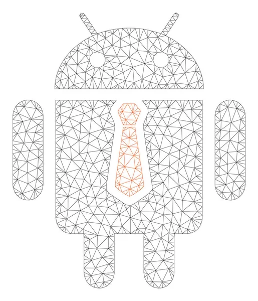 Ilustración de malla vectorial de marco poligonal de Android Boss — Vector de stock