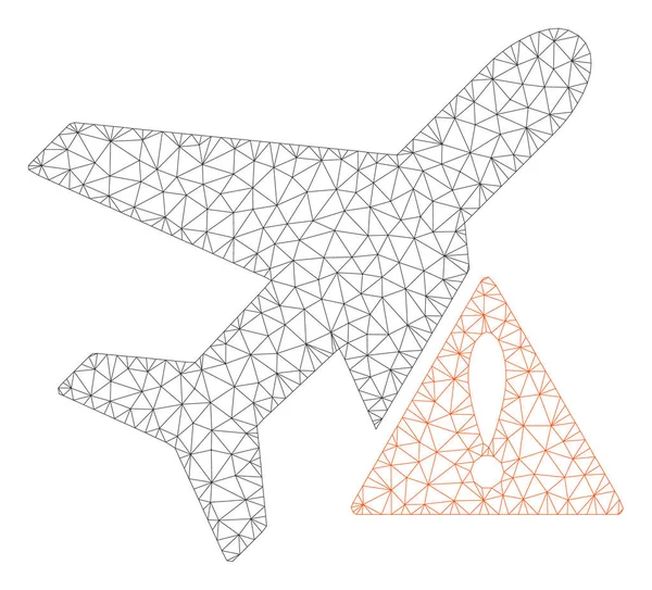 Ilustración de malla vectorial de marco poligonal de error de avión — Vector de stock