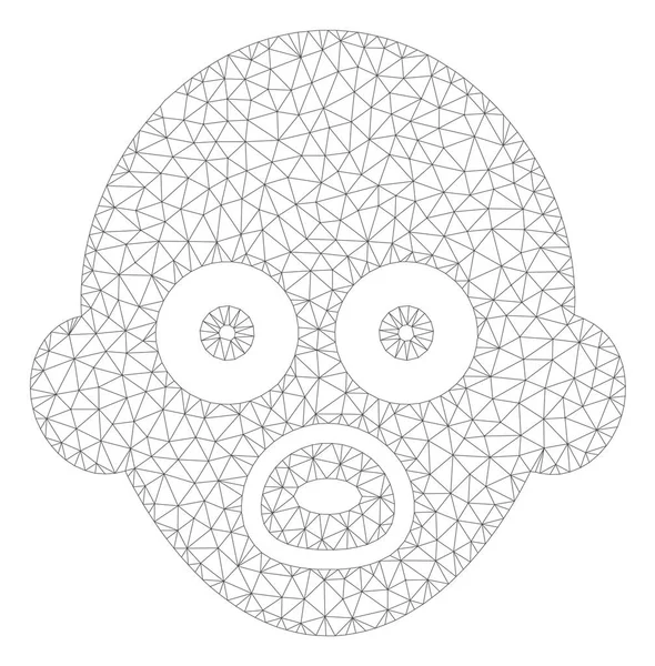 Ilustração de malha de vetor de quadro poligonal de cabeça de bebê — Vetor de Stock
