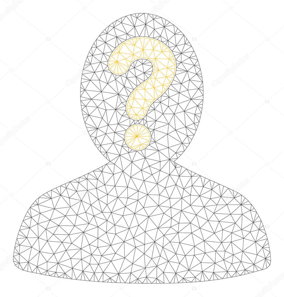 Anonymous Person Polygonal Frame Vector Mesh Illustration