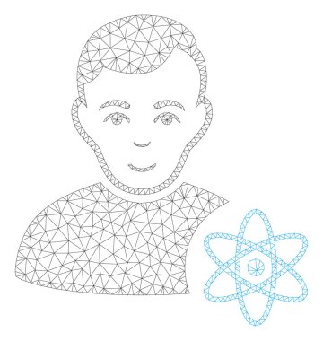 Atomic Scientist Çokgen çerçeve vektör kafes Illüstrasyon