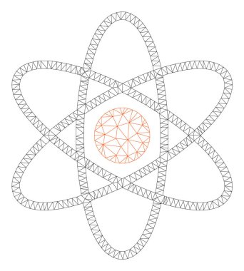 Atom Çokgen çerçeve vektör Mesh Illüstrasyon