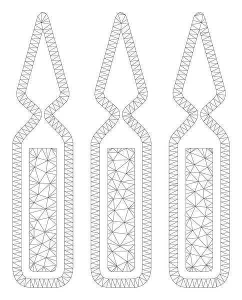 Illustration de maille vectorielle de cadre polygonal d'ampoules — Image vectorielle