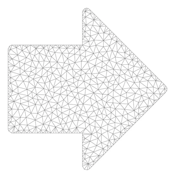 Pfeil rechts polygonale Rahmenvektornetzabbildung — Stockvektor