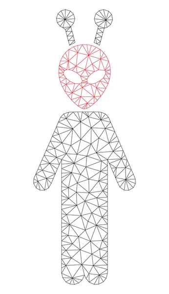 Illustration de maille vectorielle de cadre polygonal extraterrestre d'antenne — Image vectorielle