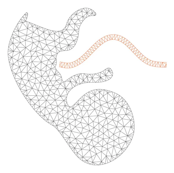 类人猿胚胎多边形框架矢量网插图 — 图库矢量图片