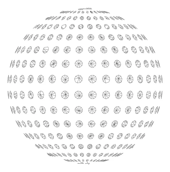 Abstraktní tečkovaná koule mnohoúhelníkové rámy-vektorová mřížka — Stockový vektor