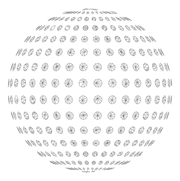 Illustration abstraite de maille vectorielle de cadre polygonal de sphère pointillée — Image vectorielle