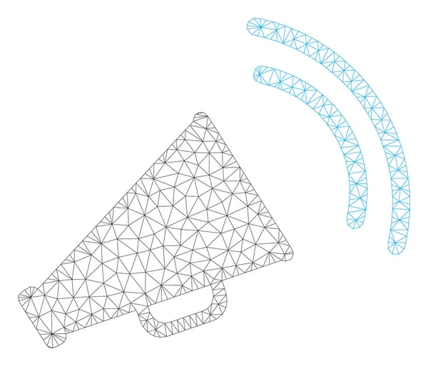 Anuncie la ilustración de malla vectorial de marco poligonal de cuerno — Archivo Imágenes Vectoriales