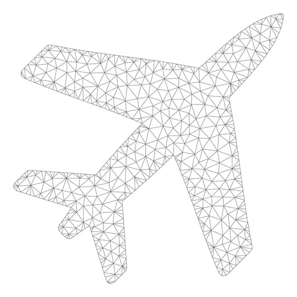 Ilustração de malha de vetor de quadro poligonal de avião — Vetor de Stock