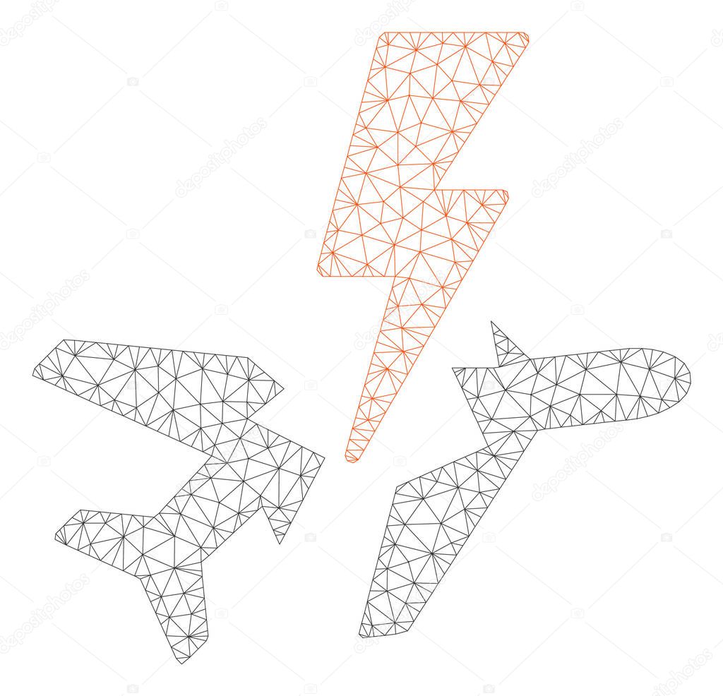 Aircraft Disaster Polygonal Frame Vector Mesh Illustration