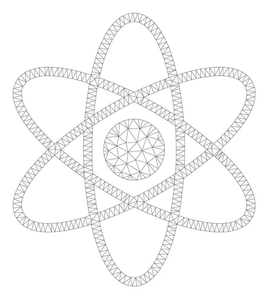 Illustration vectorielle de maille de cadre polygonal atome — Image vectorielle