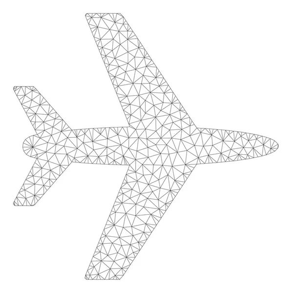 Ilustración de malla vectorial de marco poligonal de aviones — Vector de stock