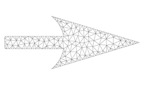 Arrow Axis X Ilustración de malla vectorial de marco poligonal — Vector de stock