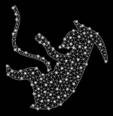 Flash Spotlar ile Parlak Mesh 2d Alien Embriyo