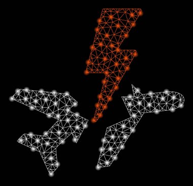 Flash Spotlar ile Parlak Mesh 2d Uçak Afet